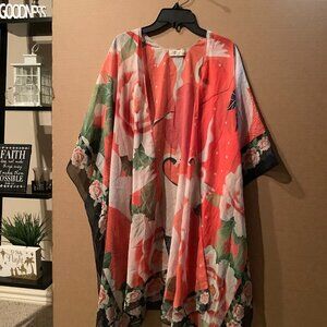Just Classic Bungy Orange Sheer Kimono
